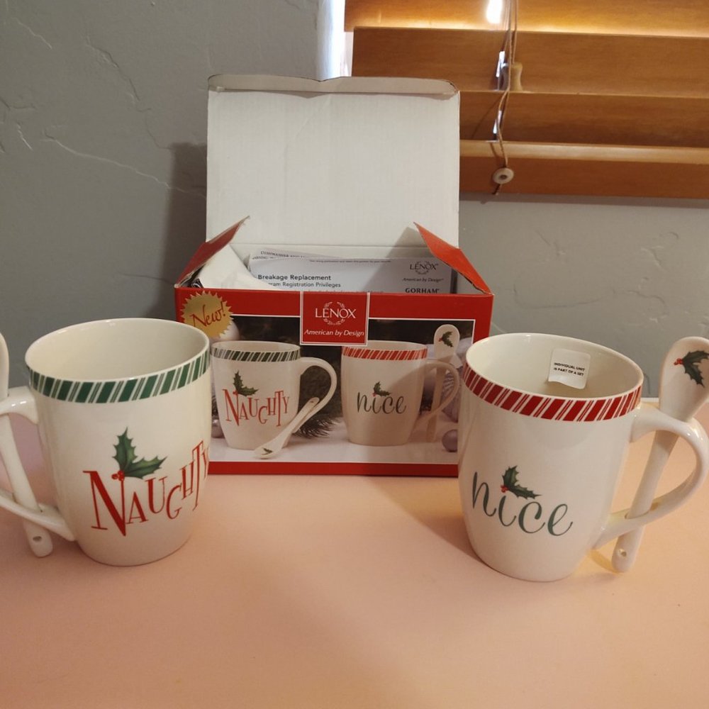 Lenox Christmas Naughty/Nice Mugs